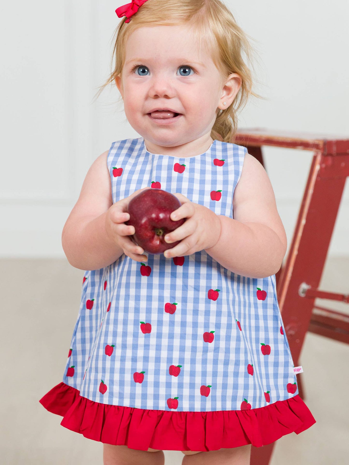 Baby Girls Apple Orchard Classic Gingham Ruffle Swing Top and Bloomer Set
: Blue / 12-18m