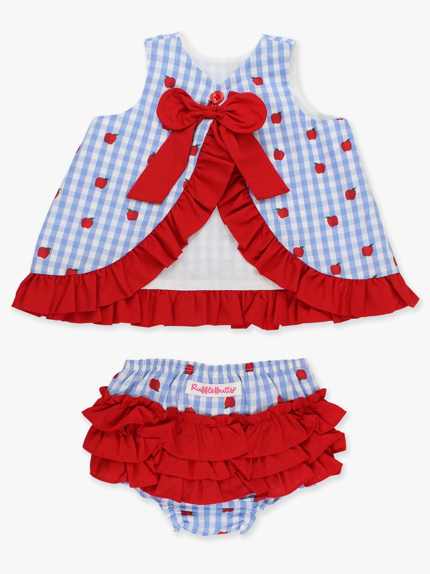 Baby Girls Apple Orchard Classic Gingham Ruffle Swing Top and Bloomer Set
: Blue / 12-18m