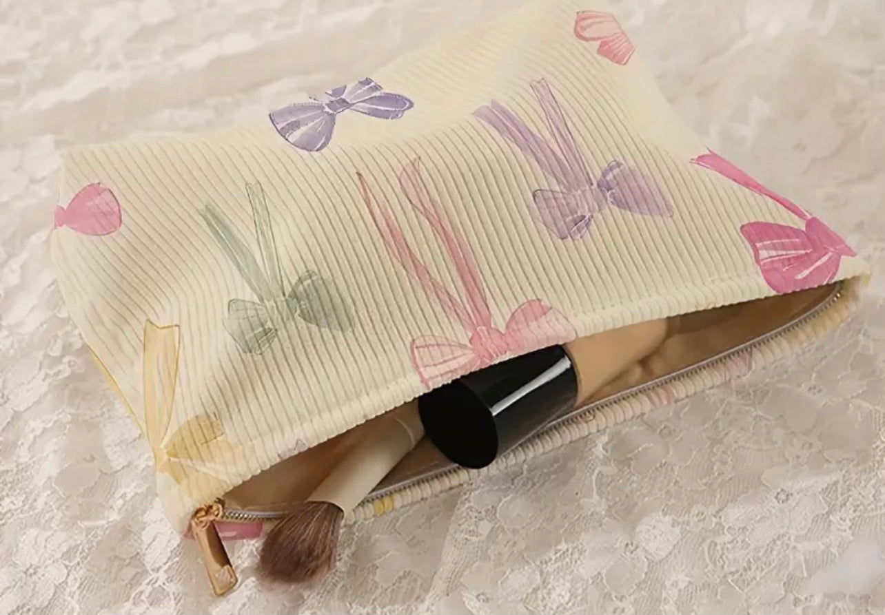 COLORFUL BOW MAKE UP BAG