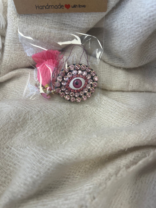 PINK EVIL EYE RHINESTONE BRACELET