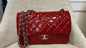 RED CHANEL PATENT LEATHER DOUBLE FLAP