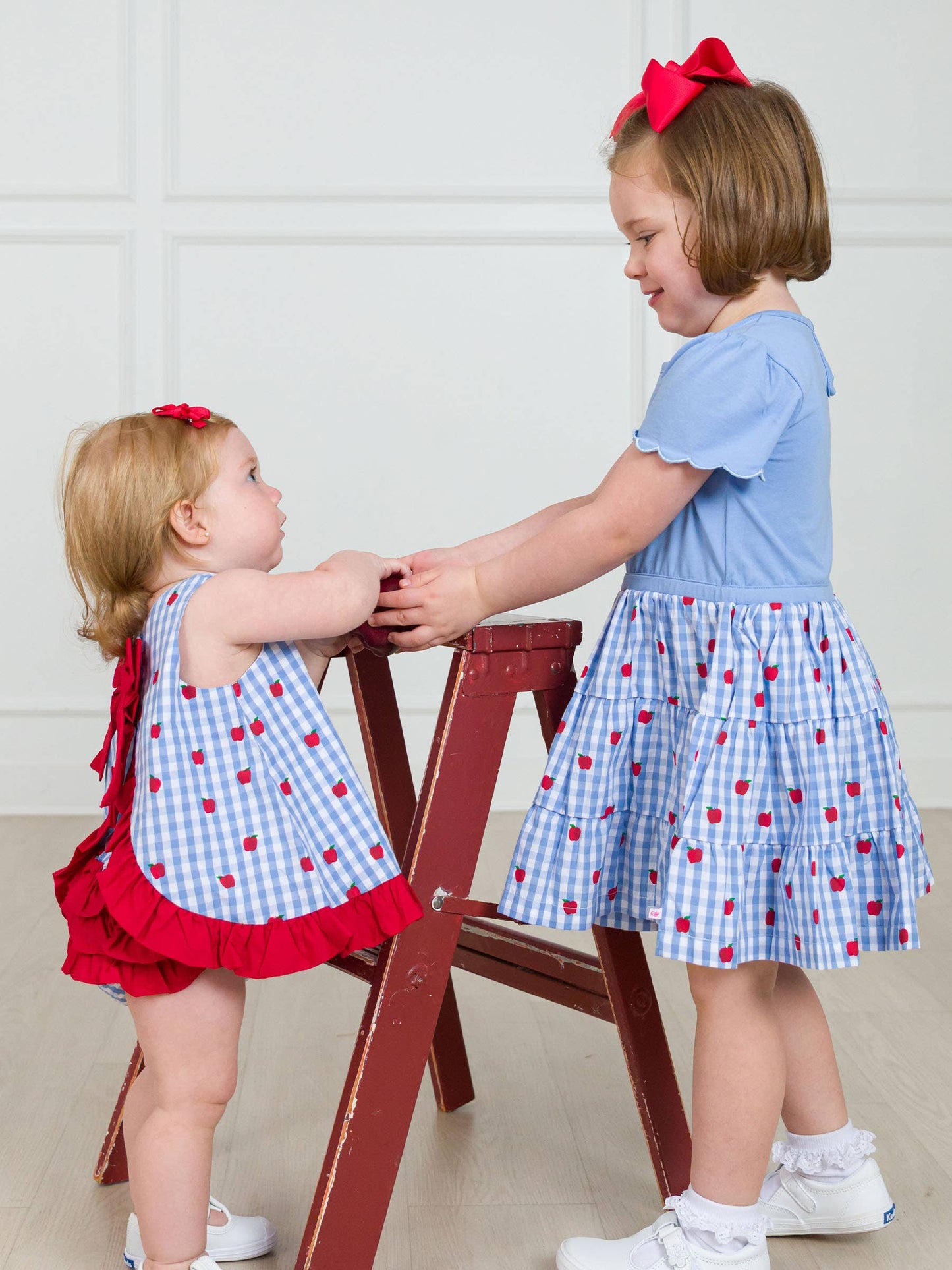Baby Girls Apple Orchard Classic Gingham Ruffle Swing Top and Bloomer Set
: Blue / 12-18m
